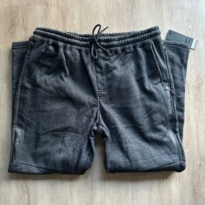 NEW Leg3nd Men's Stretch Tech Bonded Zip Pocket Joggers - Dark Grey / Black - XL